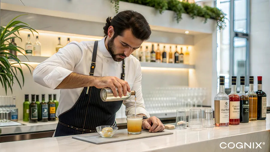 Photo of Barman creating Nootropics Drink